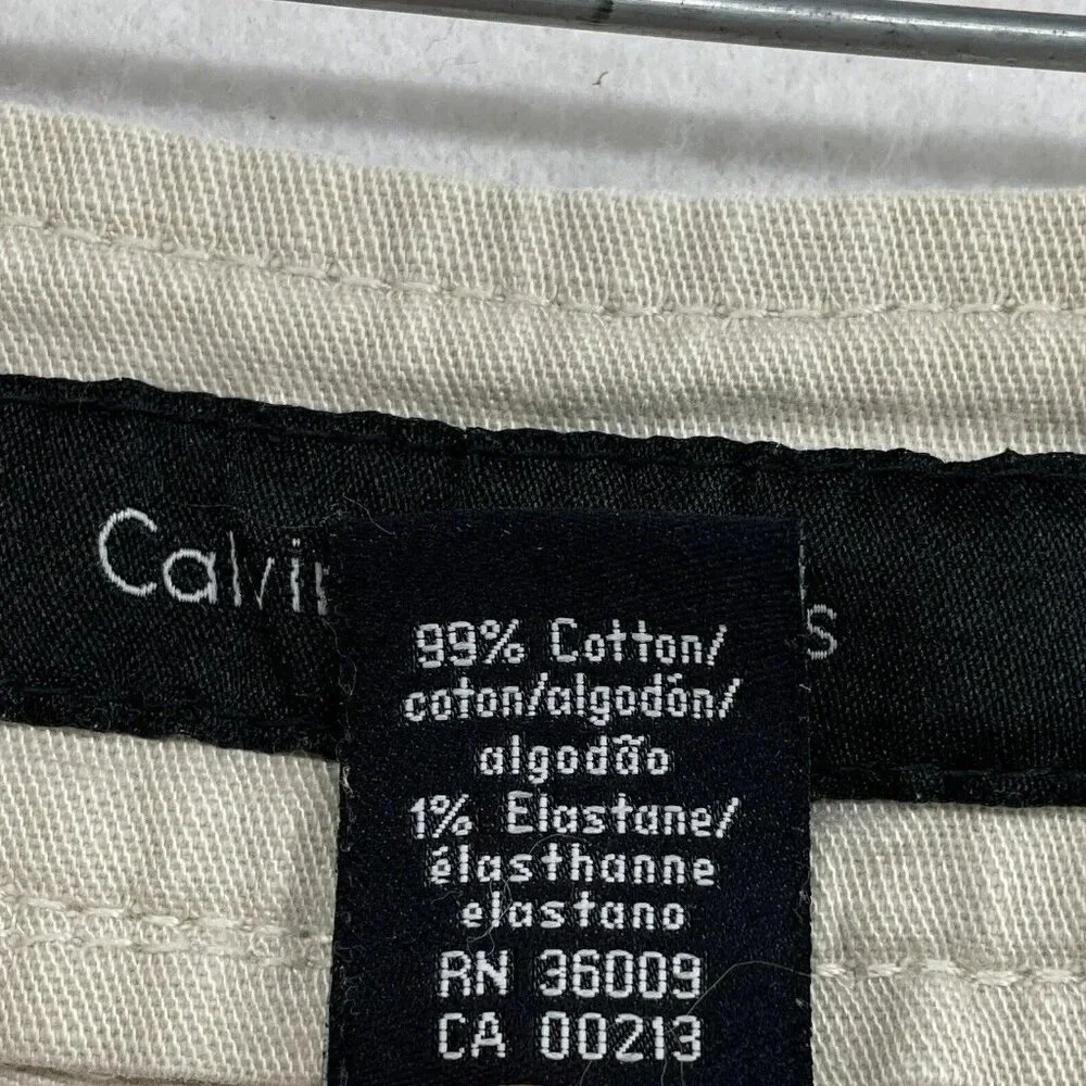 Calvin Klein Jeans Women's Sz 14 Beige Straight Ankle High-Rise Stretch Pockets - Picture 10 of 12